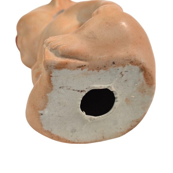 Vintage Kewpie Doll Figurine Bisque Baby Blue Wings Sitting Ceramic Figure 3 in - Picture 7 of 8